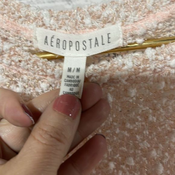 Aeropostale Apricot High-low semi sheer tunic w/gold threading medium - Picture 6 of 11